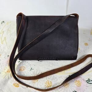 Jared Christian Handmade Leather Crossbody Messenger Bag Brown Minimalist USA